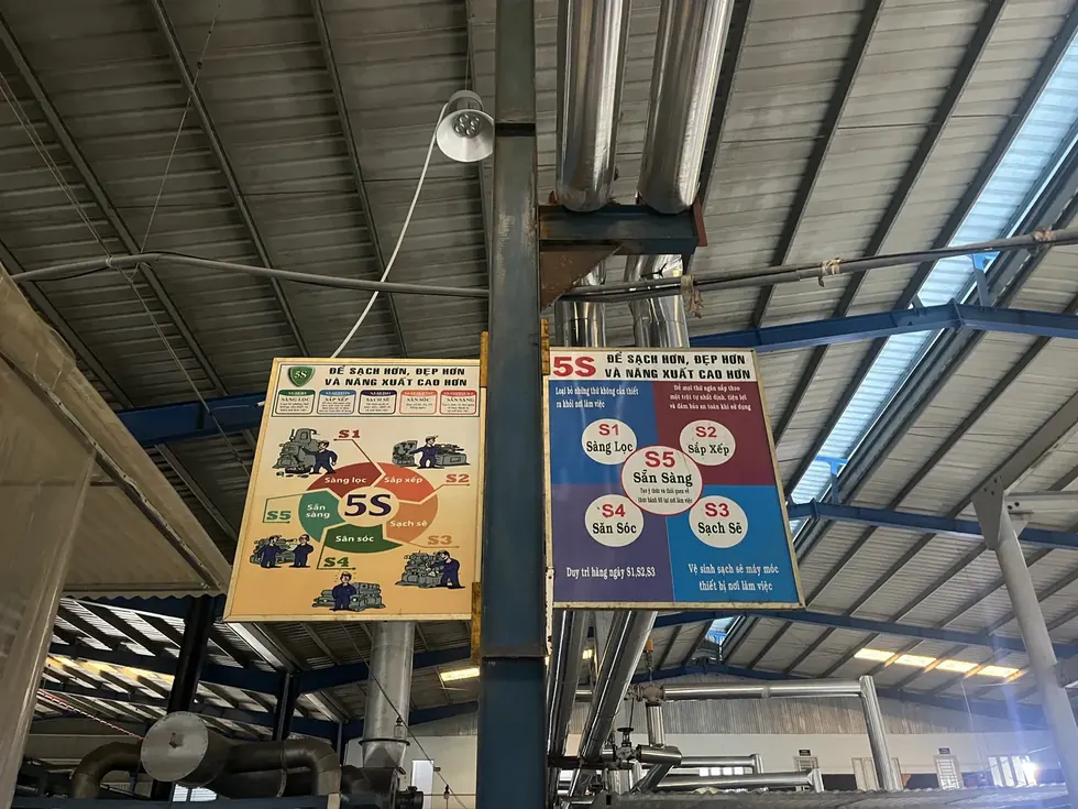 現場の5S掲示。整理整頓の文化